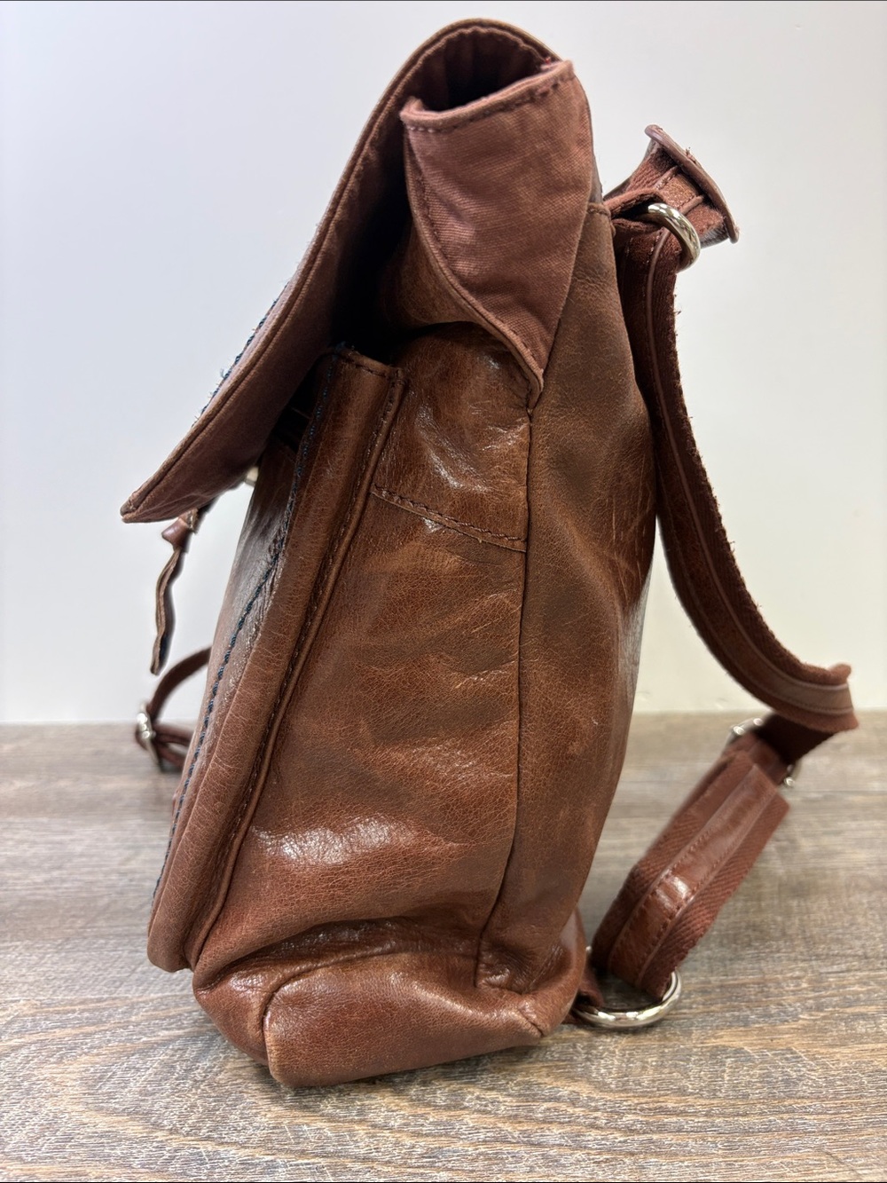The Sak Brown Leather Convertible Backpack Crossbody Bag - Picture 8 of 14